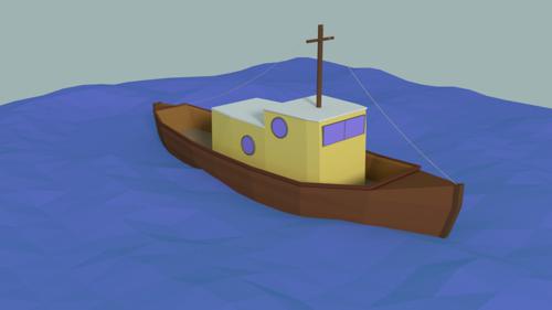 Low Poly boat preview image